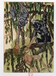 Mowgli and the Monkeys, illustration from 